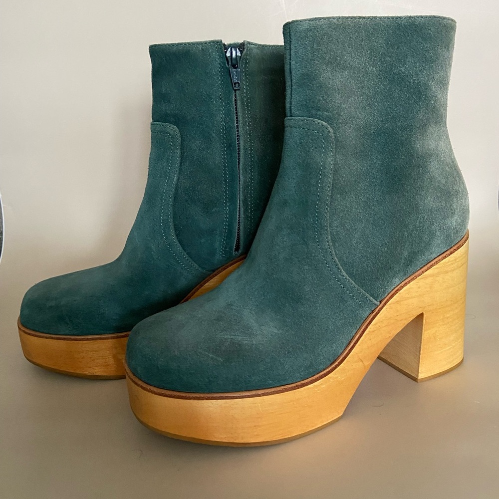 Charlotte Stone Emerald Suede Heeled Boots